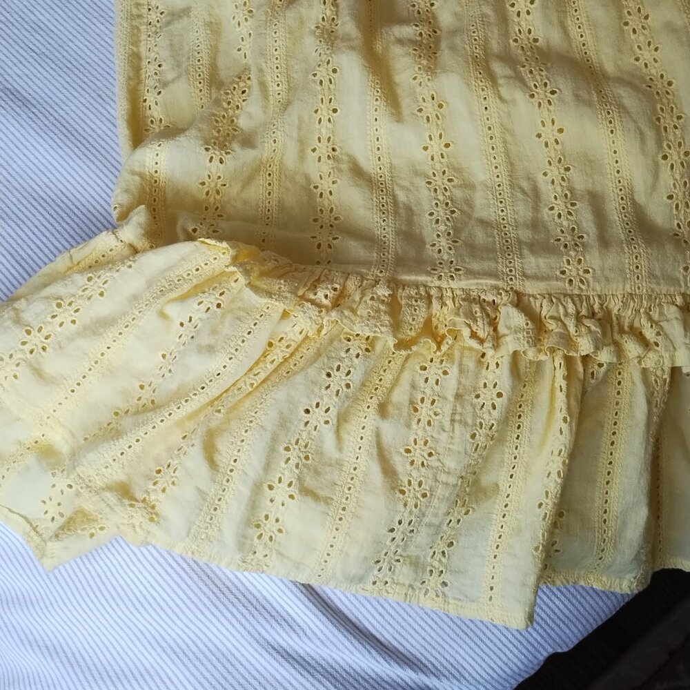 Anthropologie Label of Love Yellow Sundress Eyelet Detail | Size S-M - Picture 8 of 14